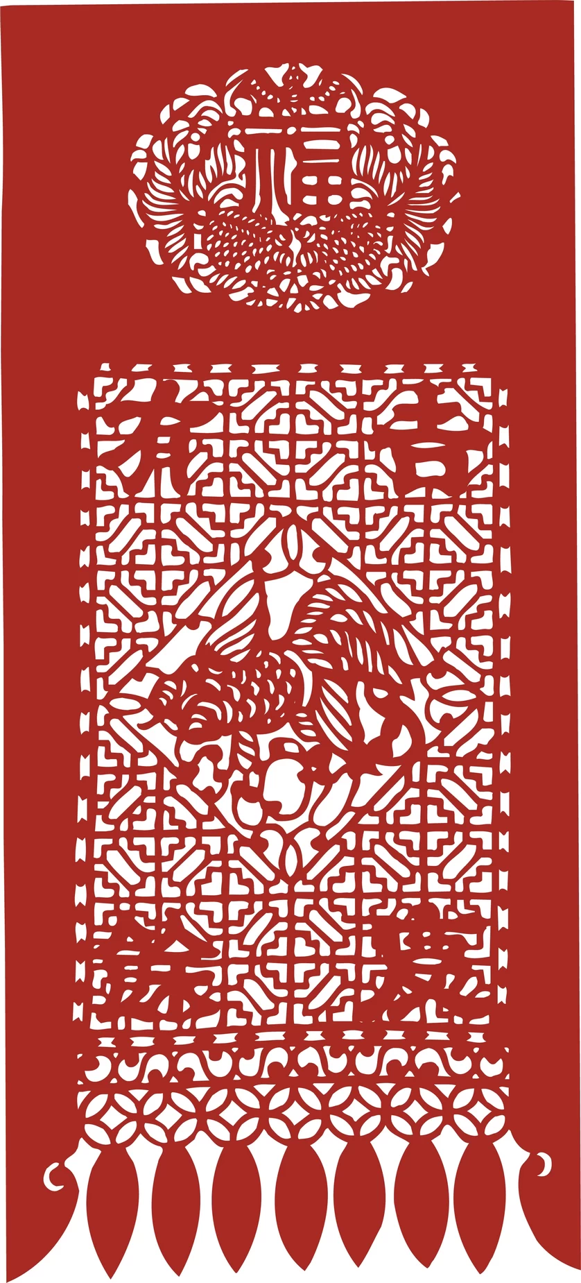 中国风中式传统喜庆民俗人物动物窗花剪纸插画边框AI矢量PNG素材【1952】